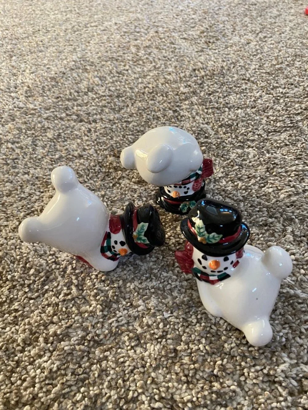 Vintage 1978 Fitz and Floyd Snowman Tumblers Christmas Set of 3 Collectibles
